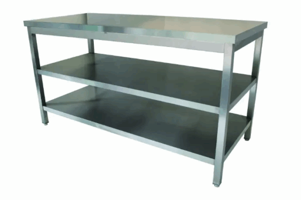 Table inox + 2 TI : 1200x700xH900mm