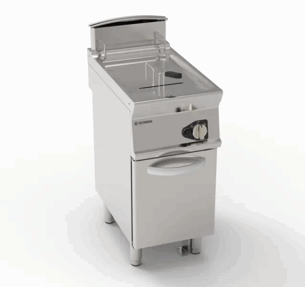 Friteuse gaz 1x17L cuve en V +zone froide sur armoire fermée