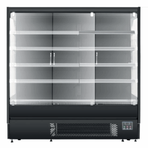 Vitrine murale positive ventilée noir mat 3 portes
