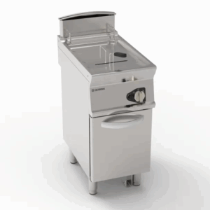 Friteuse gaz 1x17L cuve en V +zone froide sur armoire fermée
