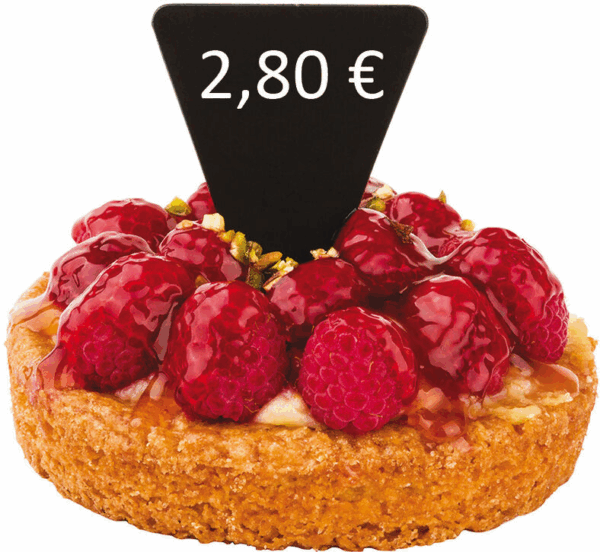 Etiquette "Triangle" noir pique plast.