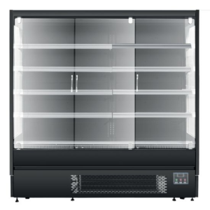 Vitrine murale positive ventilée noir mat 3 portes