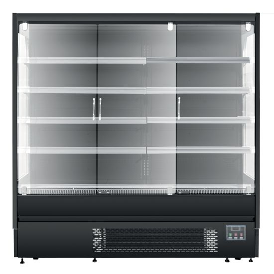 Vitrine murale positive ventilée noir mat 3 portes
